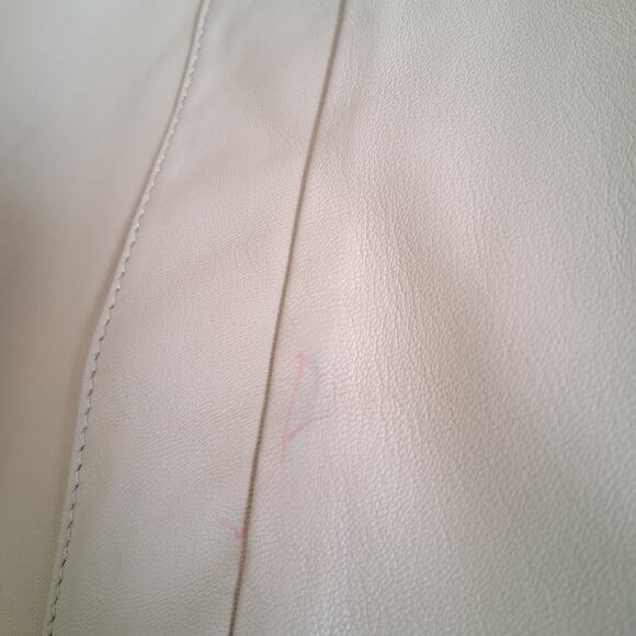 Balmain Ivory Lambskin Leather Coat Jacket Couture Eu Size 15 or US 12  *READ - Picture 5 of 13